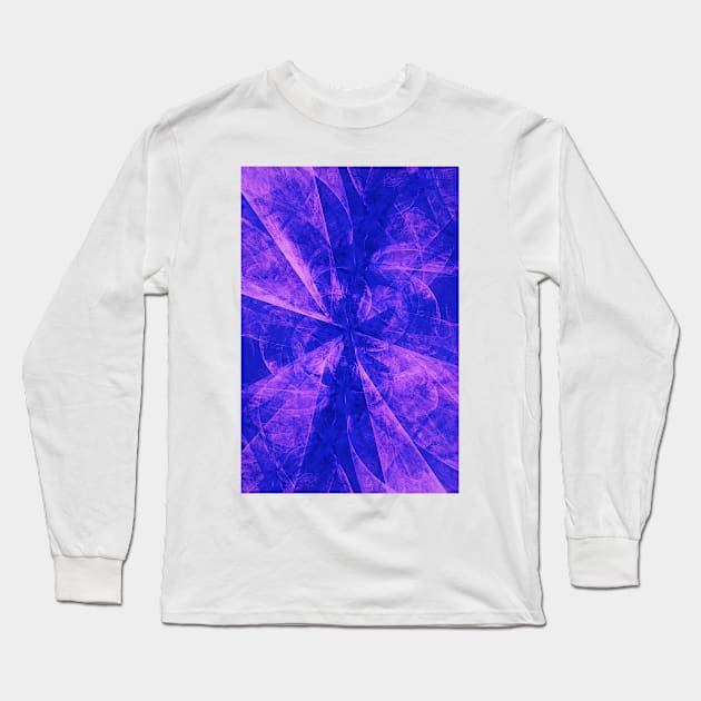 Super Blue and Violet Abstract Splash Burst Artwork Long Sleeve T-Shirt by love-fi